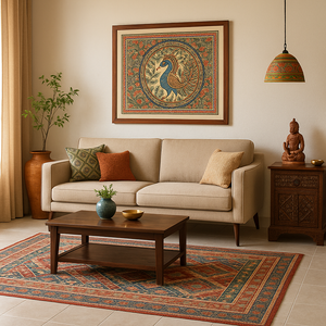 How to Decorate a Modern Indian Living Room with Handcrafted Touches