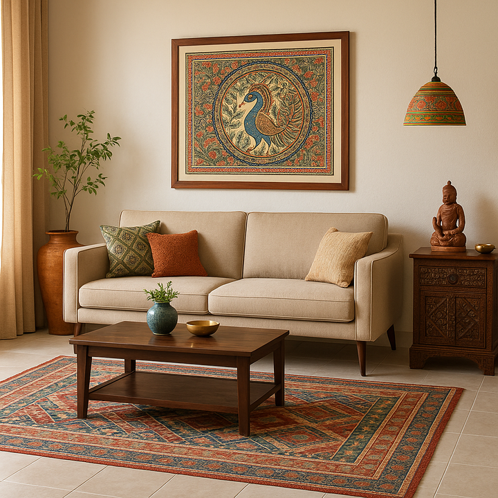 How to Decorate a Modern Indian Living Room with Handcrafted Touches