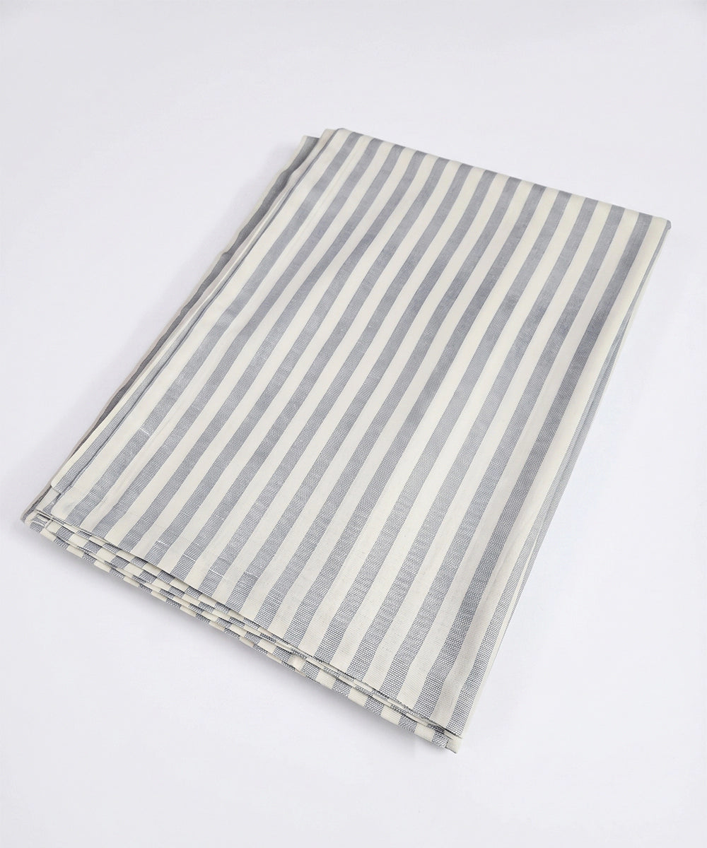 White & Blue Stripe Yarn Dye Cotton Single Dohar