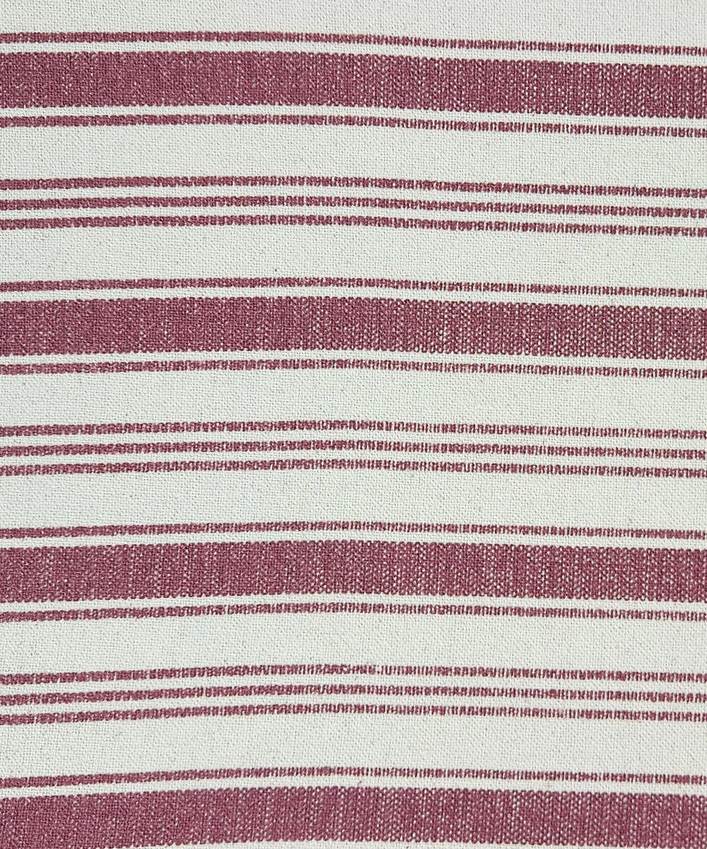 Set of 4 pcs Burgundy Printed Stripe Cotton Table Mats