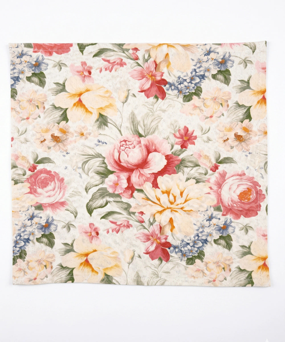 Set of 6 pcs Floral Printed Cotton Table Napkins