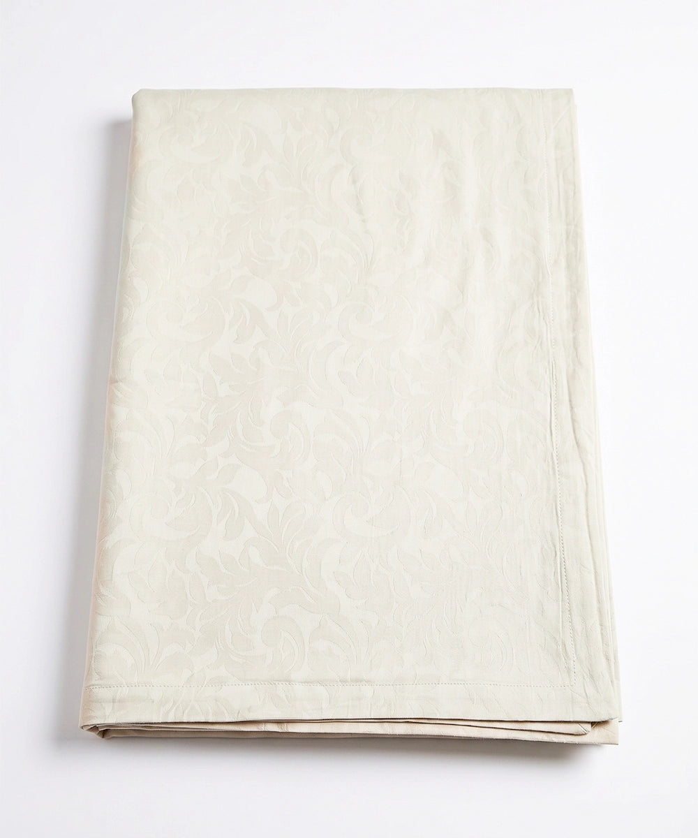 Beige Self Jacquard Cotton Single Dohar