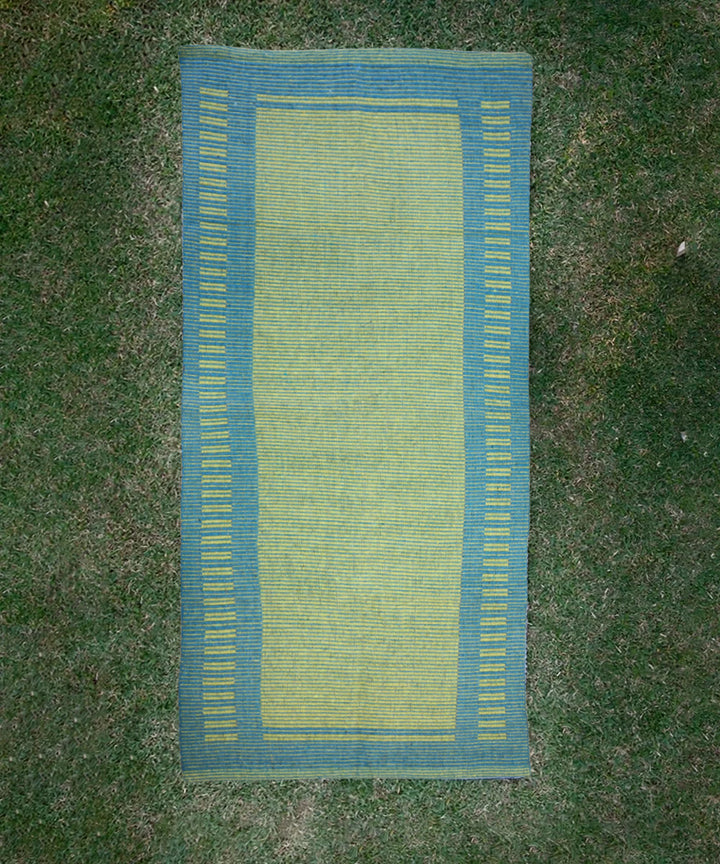 Green & Turq Stripes Pure Handloom Cotton Yoga Mat