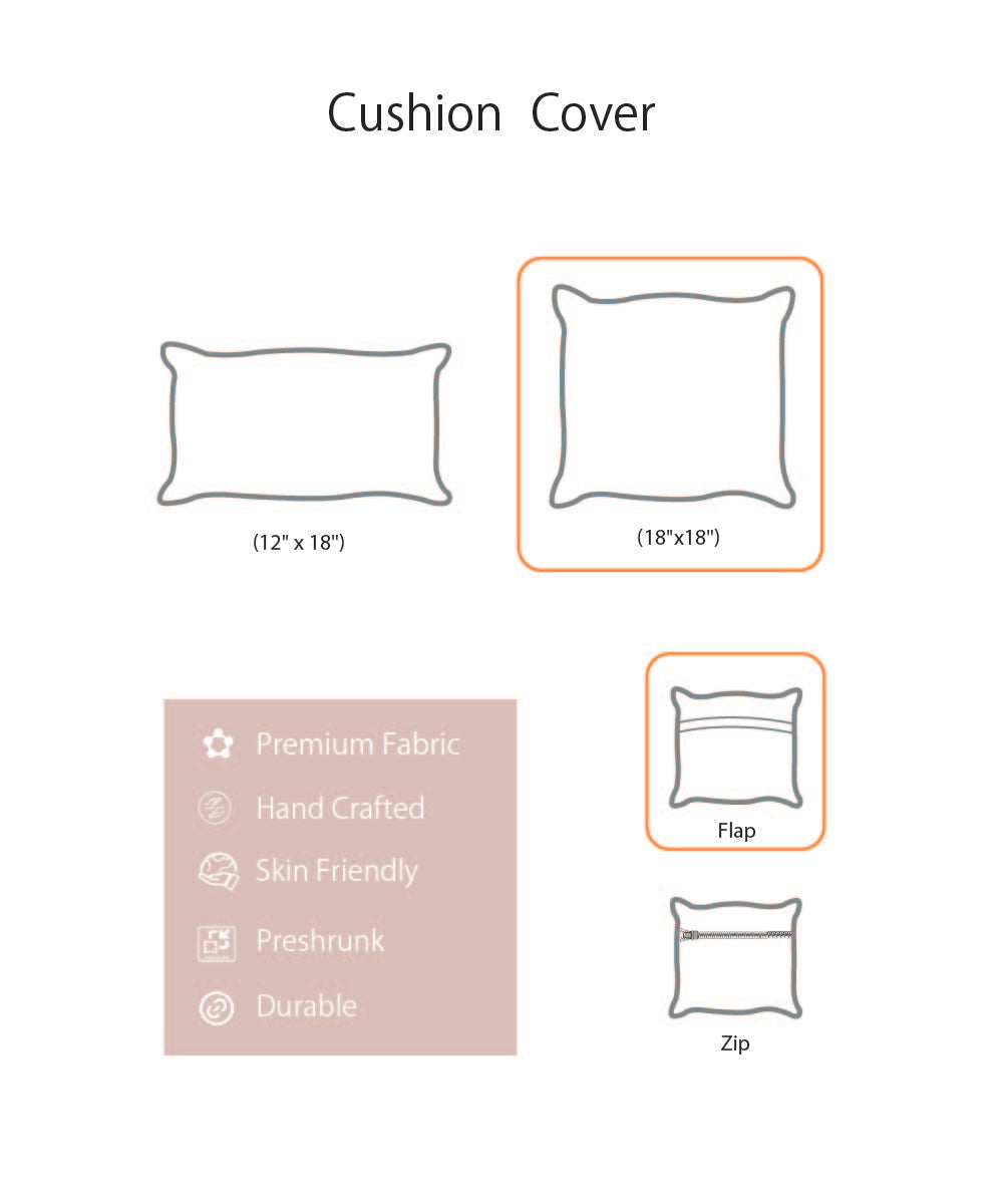 Cream Distress Ornamental Cotton Cushion Cover (18"x18")
