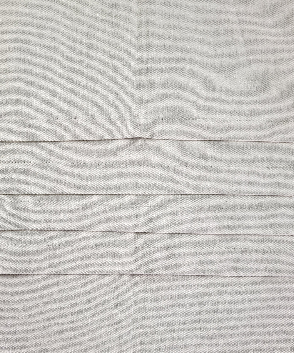 Natural Beige Pleated Cotton Curtain