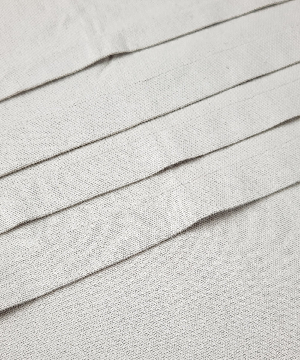 Natural Beige Pleated Cotton Curtain