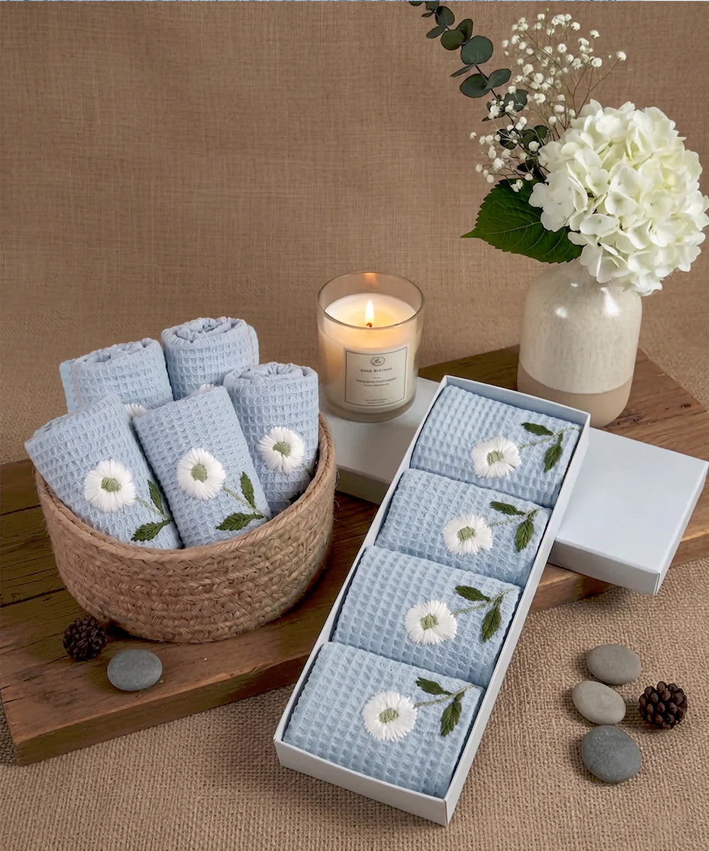 Buy handmade bath towel India with premium embroidered design