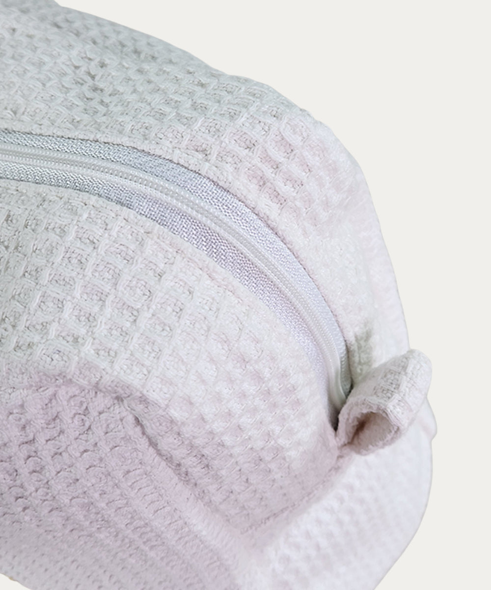 Off White Whitefield Bloom Hand Embroidered Cotton Waffle Pouch