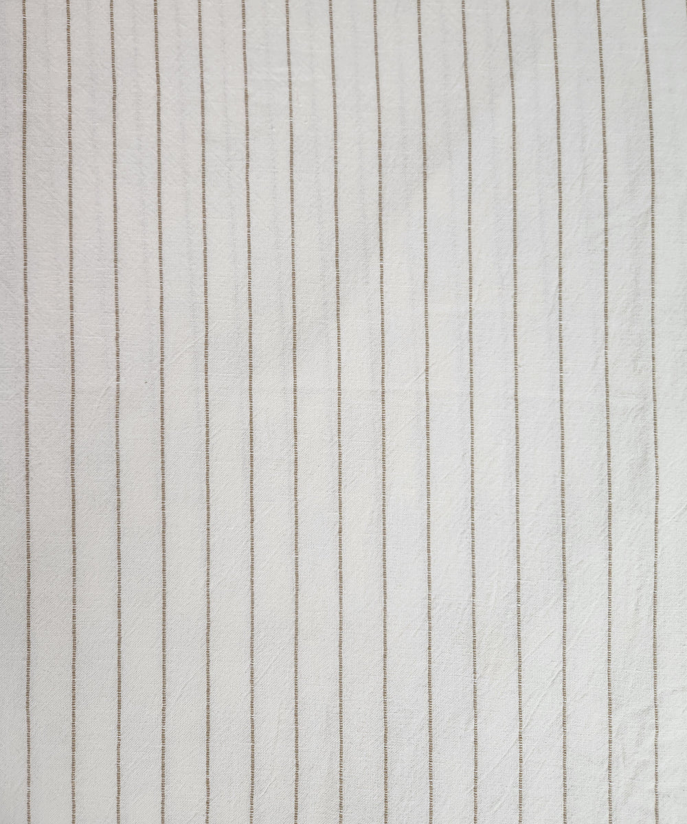 Cream & Beige Yarn Dyed Cotton Linen King Bedcover with lace pillow