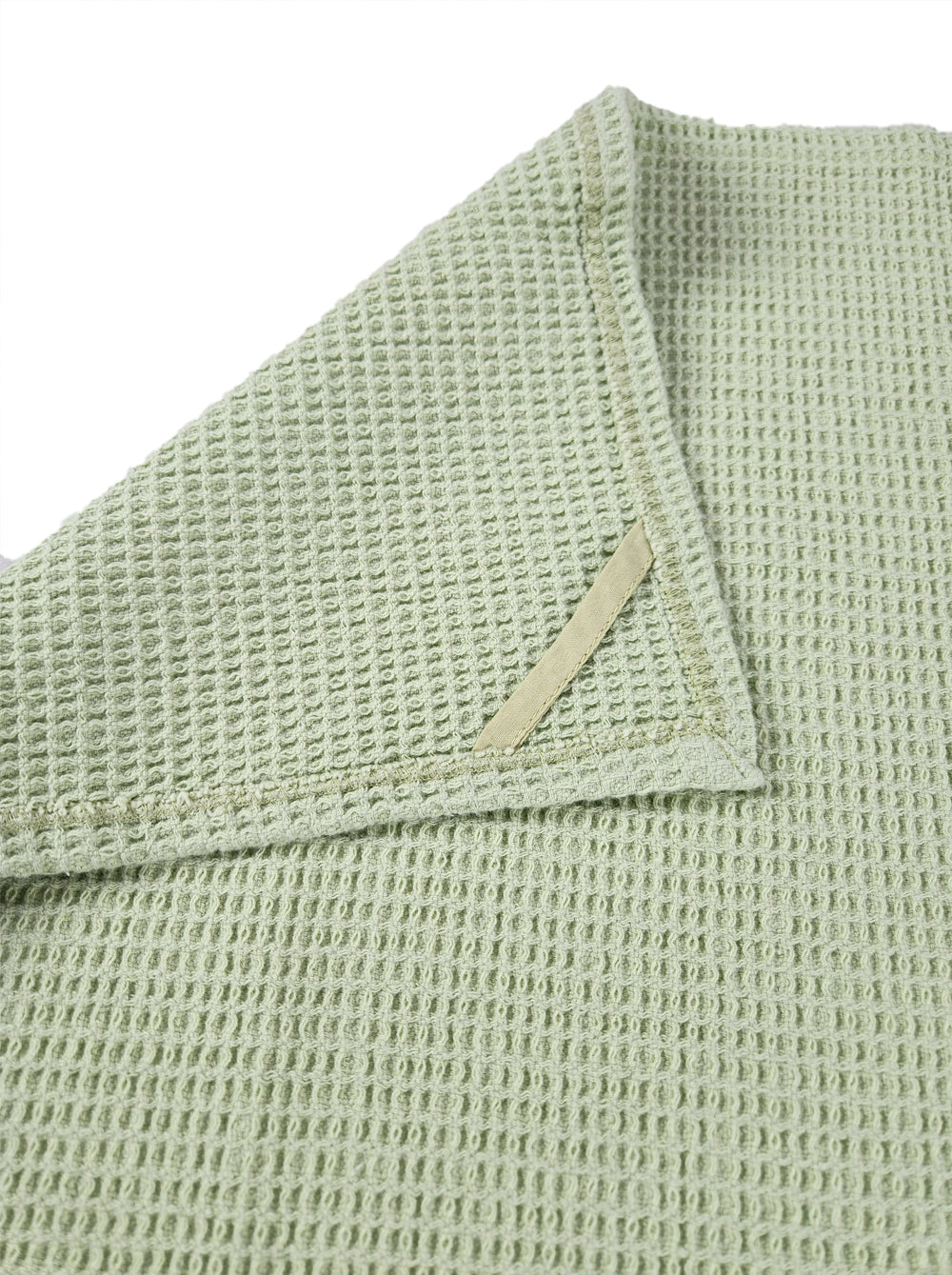 Embroidered Hand Towel - Set of 2 pcs in Soft Cotton Waffle | Green