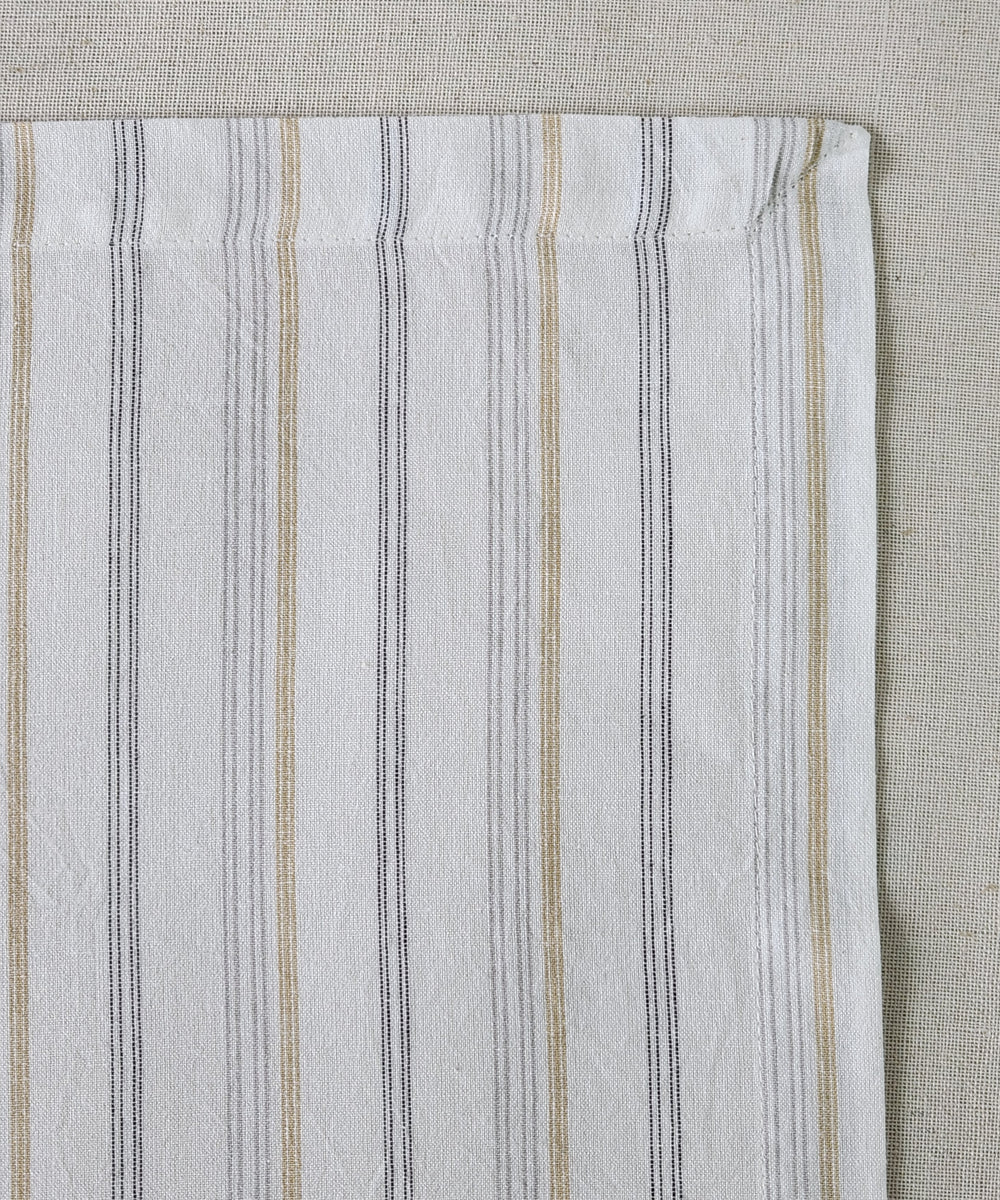 Set of 6 Off White & Beige Cotton YD Table Napkin