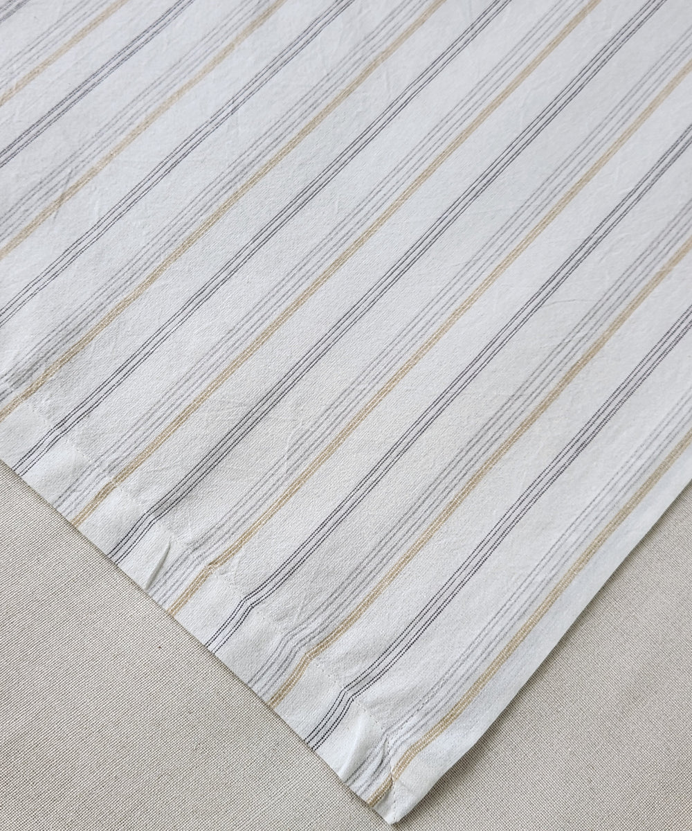 Set of 6 Off White & Beige Cotton YD Table Napkin