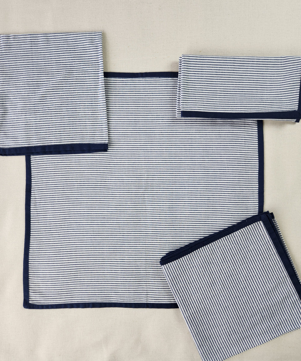 Set of 6 pcs Navy Stripe Cotton YD Table Mats