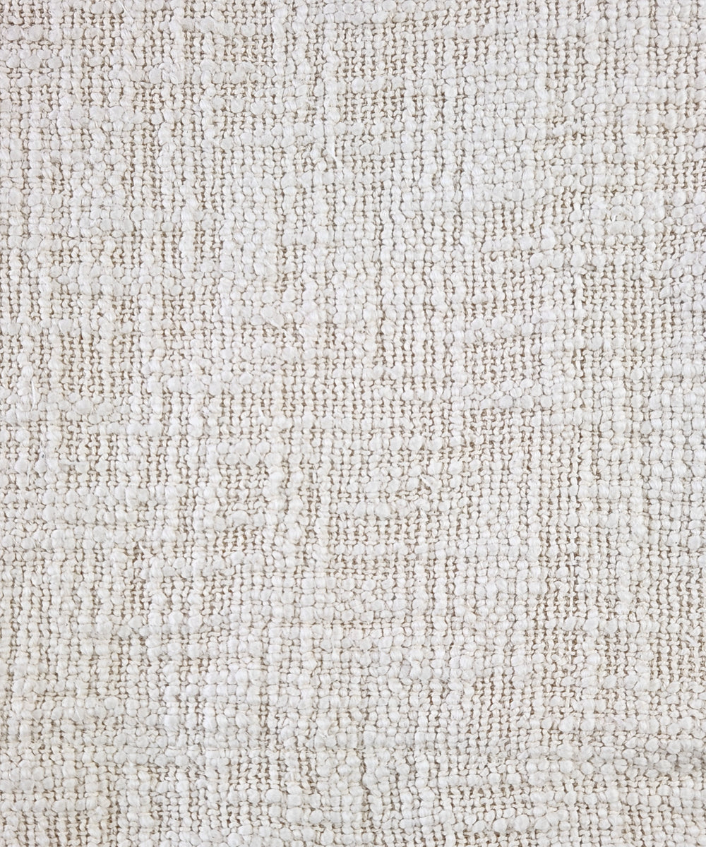 Ecru & Maroon Hand Embroidered Cotton Slub Handloom Sofa Throw