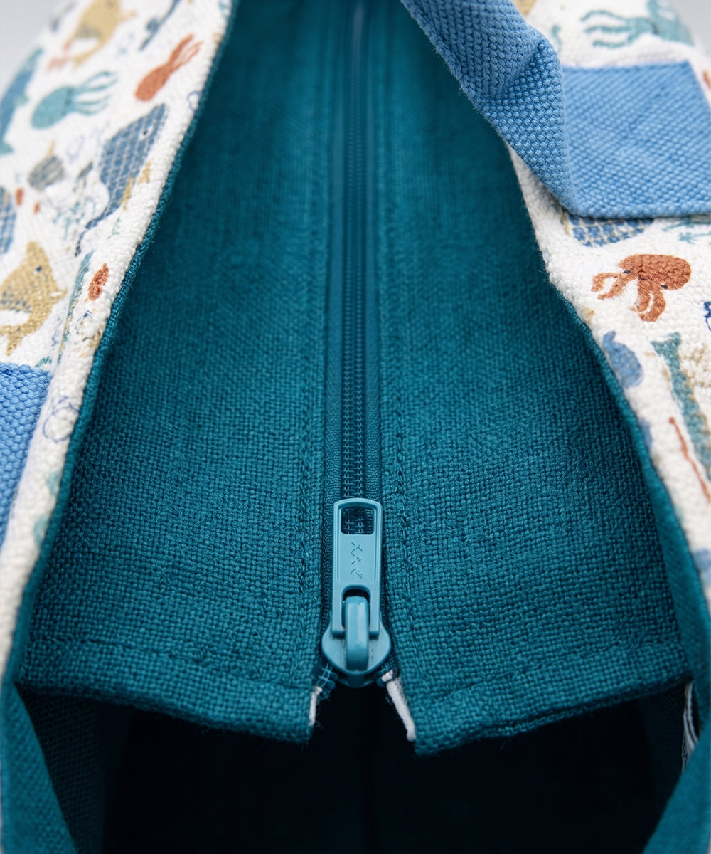 Marine Life Woven Fringed Tote Bag