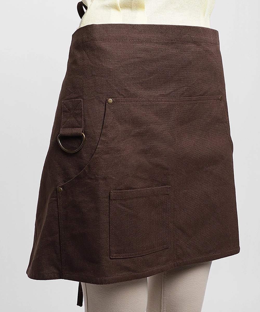 Dark Brown Multipurpose Cotton Skirt Apron with Beige Linen Napkin