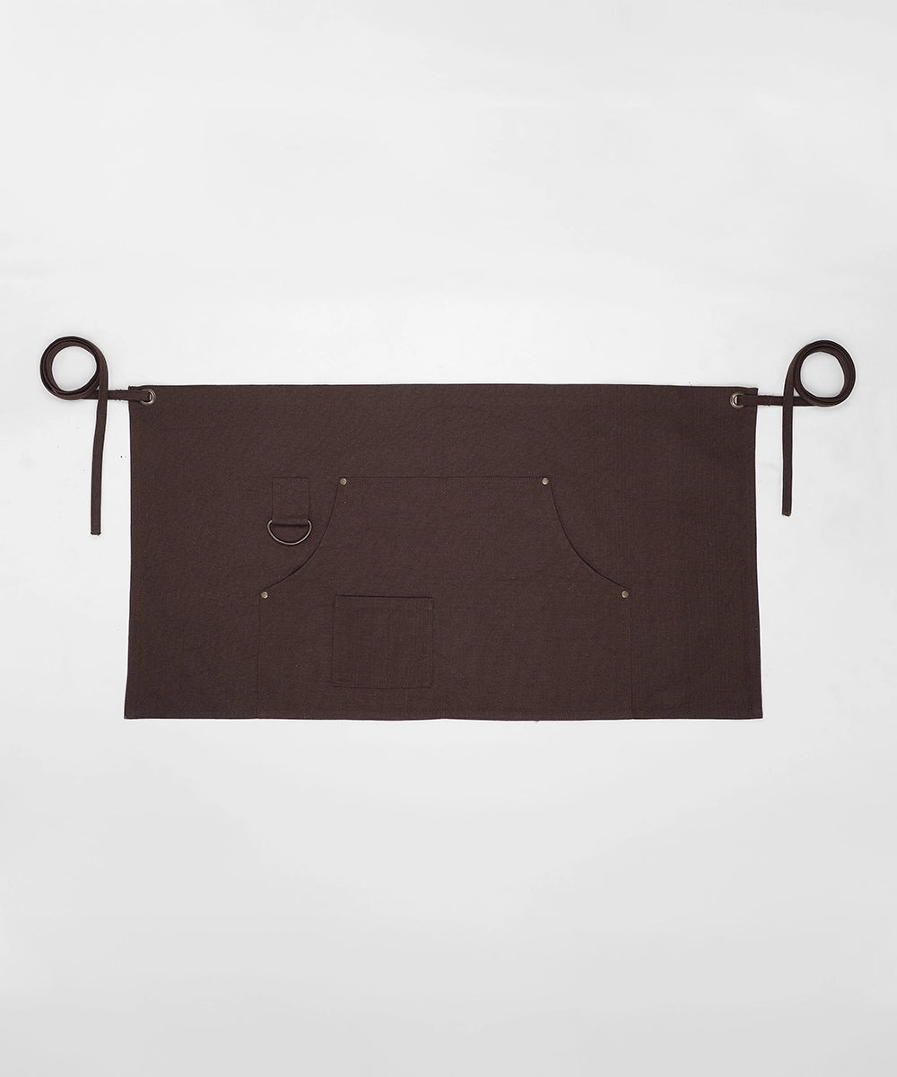 Dark Brown Multipurpose Cotton Skirt Apron with Beige Linen Napkin