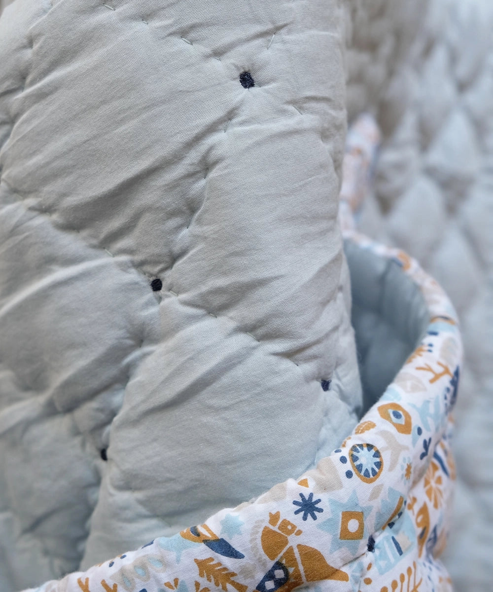 Blue Cotton Printed Baby Quilt