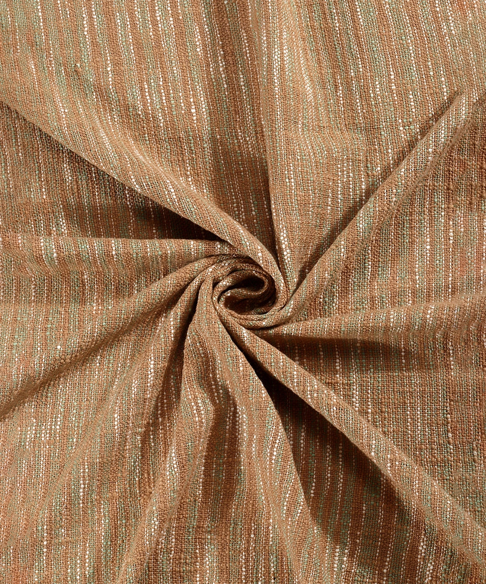 Light Brown & Sage Green Tie & Dye Handwoven Cotton Slub King Bedcover (92"x104")