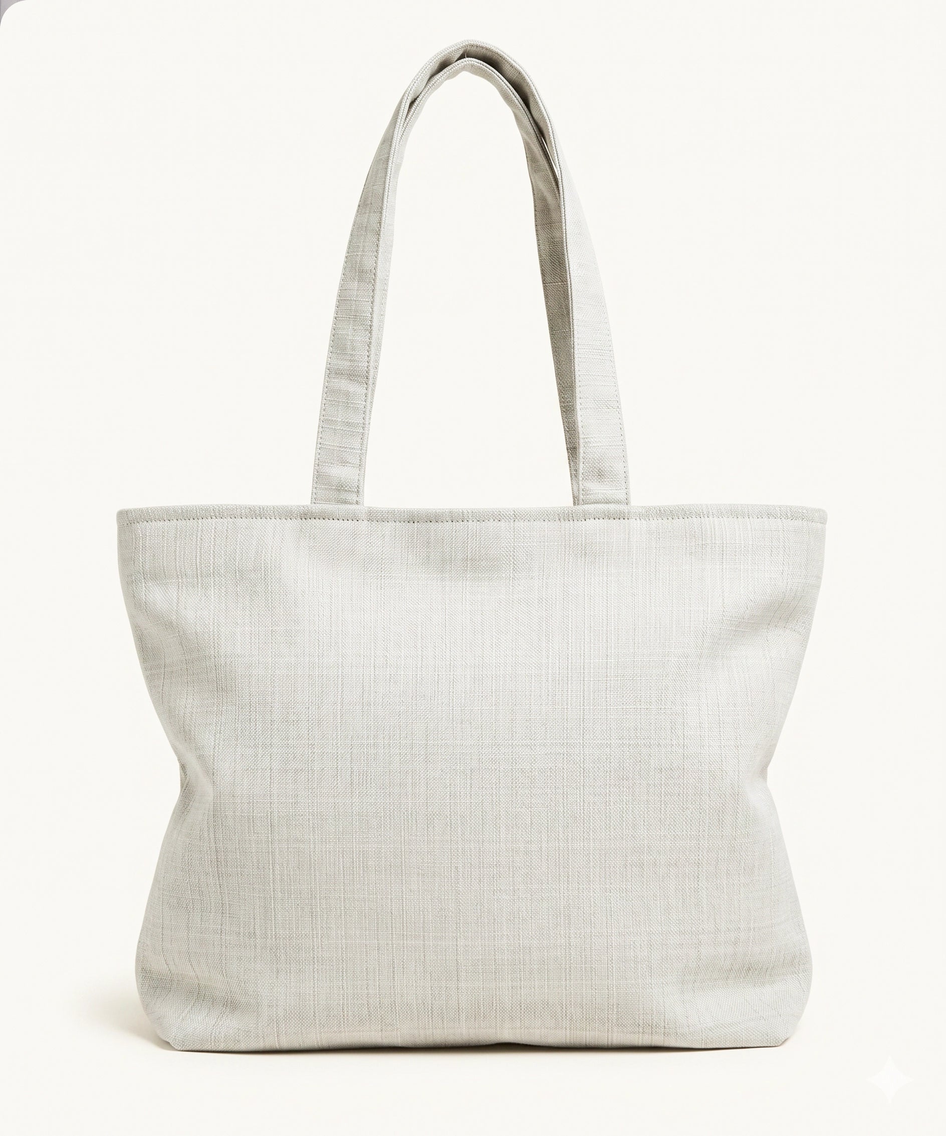 Deep Cream Hand Embroidered Tote Bag on Subtle Sheen Jacquard Fabric