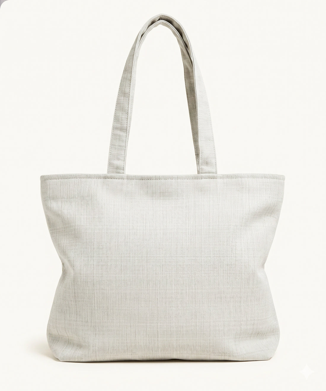 Deep Cream Hand Embroidered Tote Bag on Subtle Sheen Jacquard Fabric