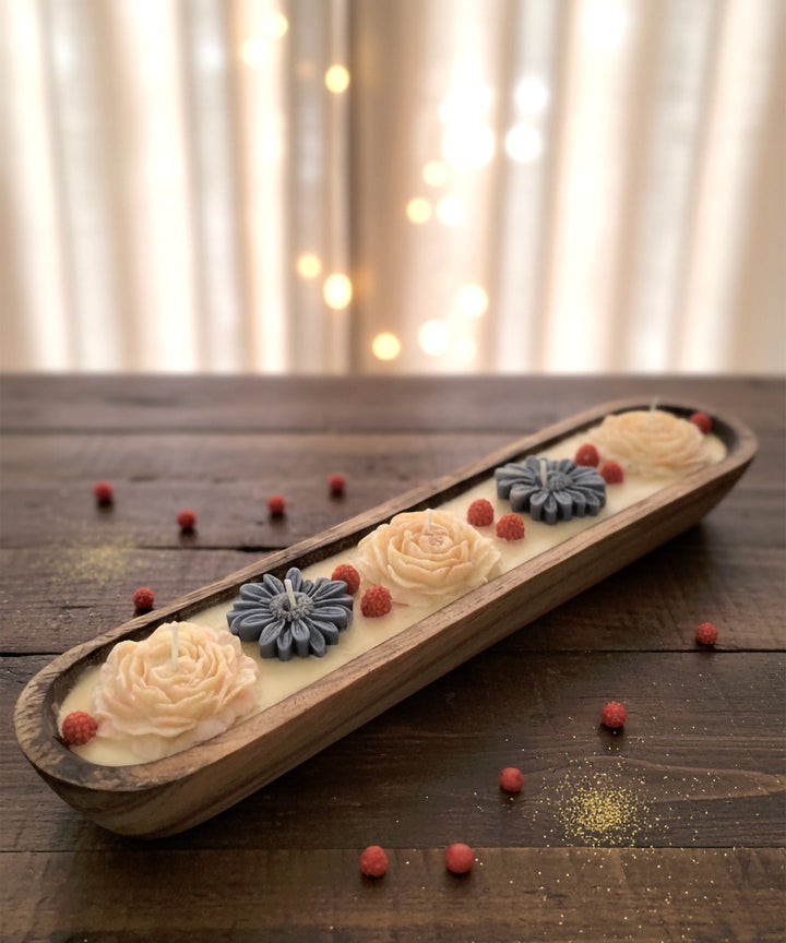 Wooden Boat 18 Inch Vanilla Soy Wax Candle | 40-45 Burning Hours