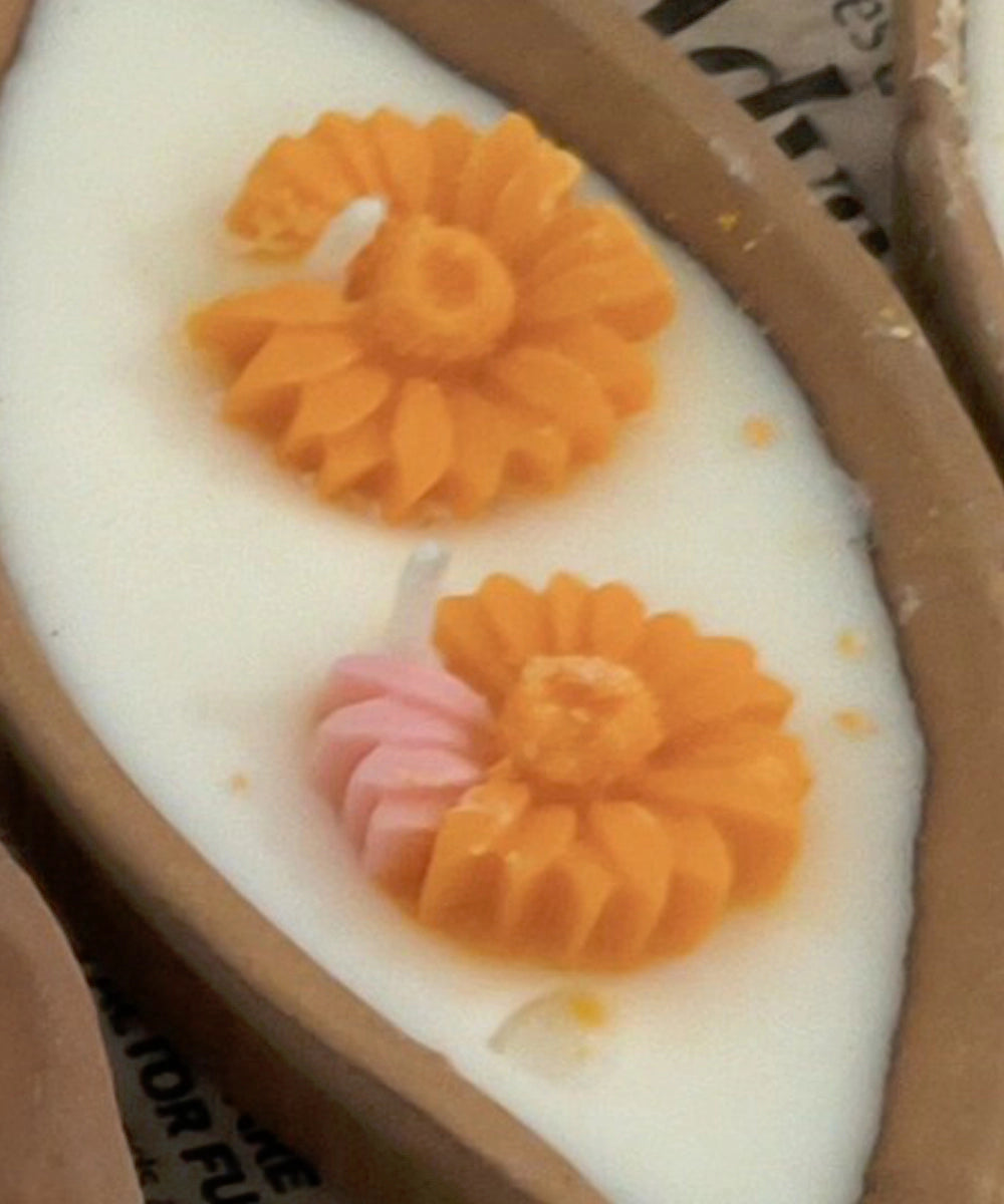 Set of 2 pcs Terracotta Boat Soy Wax Candle | 12-15 Burning Hours