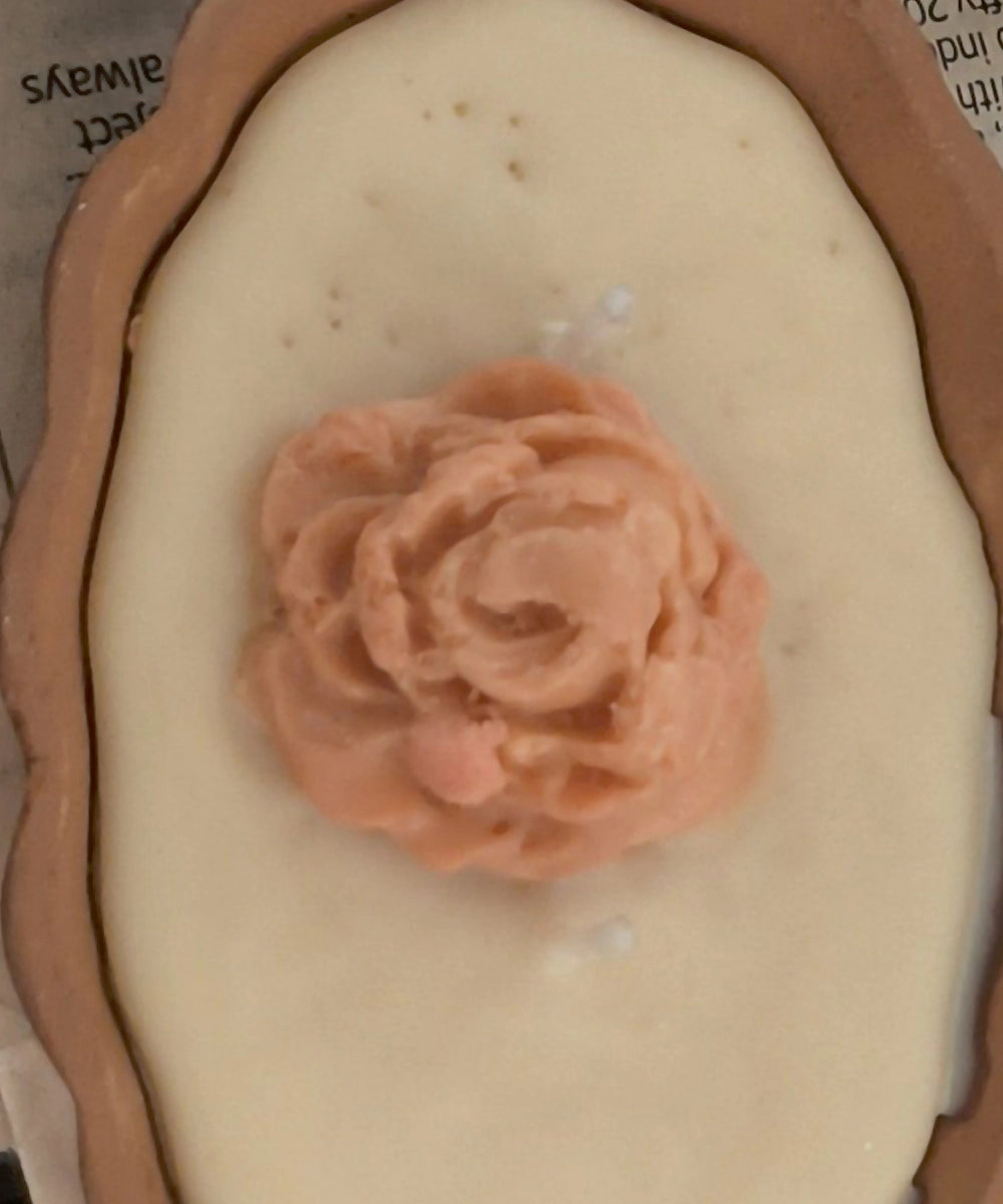 Set of 2 pcs Terracotta Floral Bowl Soy Wax Candle | 12-15 Burning Hours