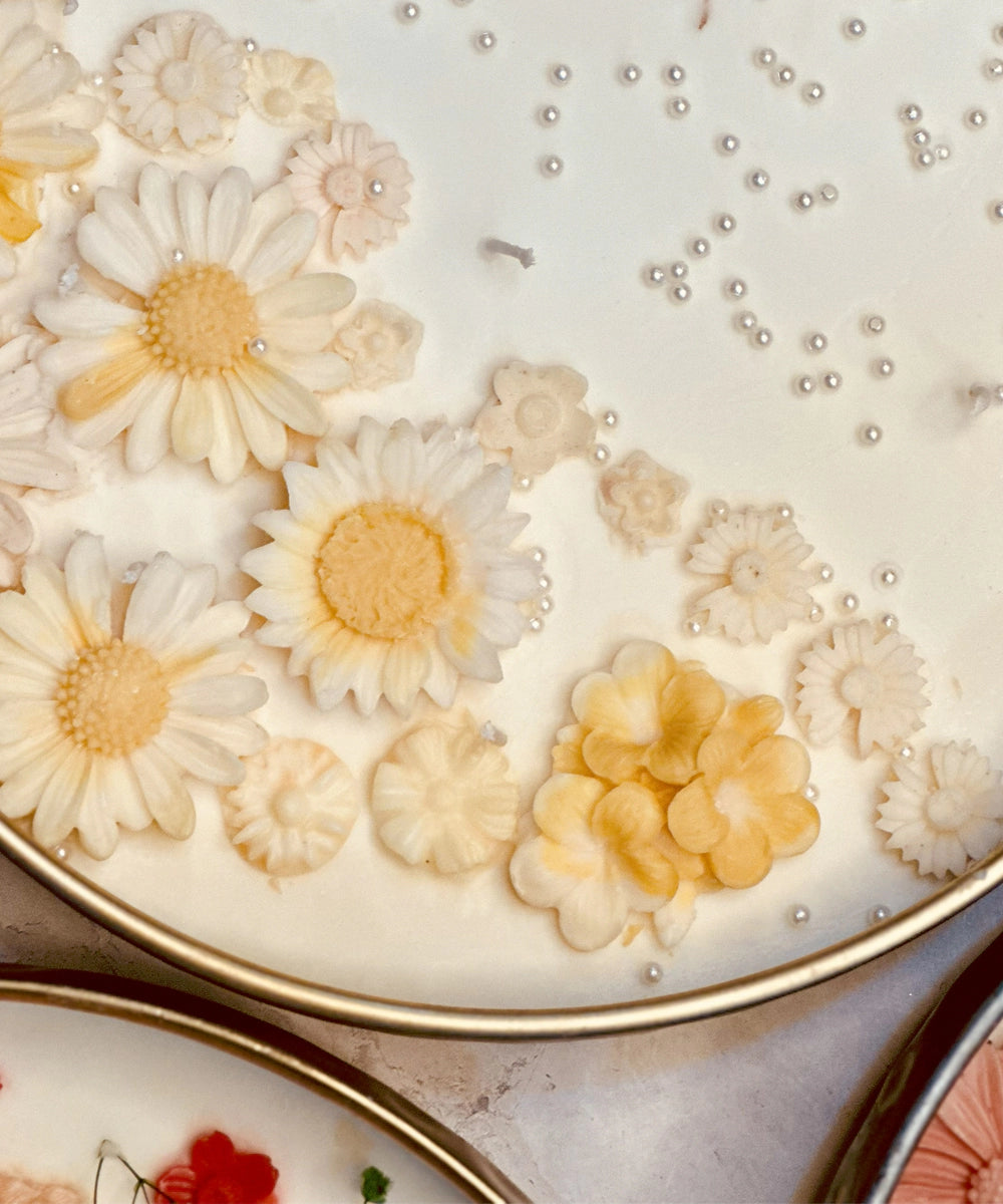 Jumbo Floral Brass Urli Soy Wax Candle | Jasmine Fragrance | 100 Burning Hours