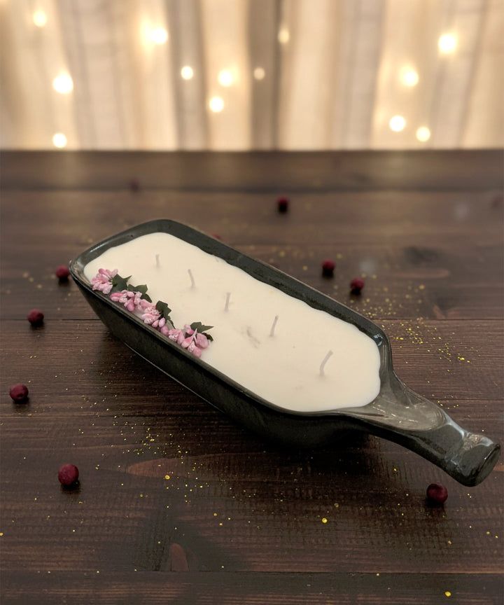 Ceramic Bat Platter Jasmine Soy Wax Candle | 20 Burning Hours