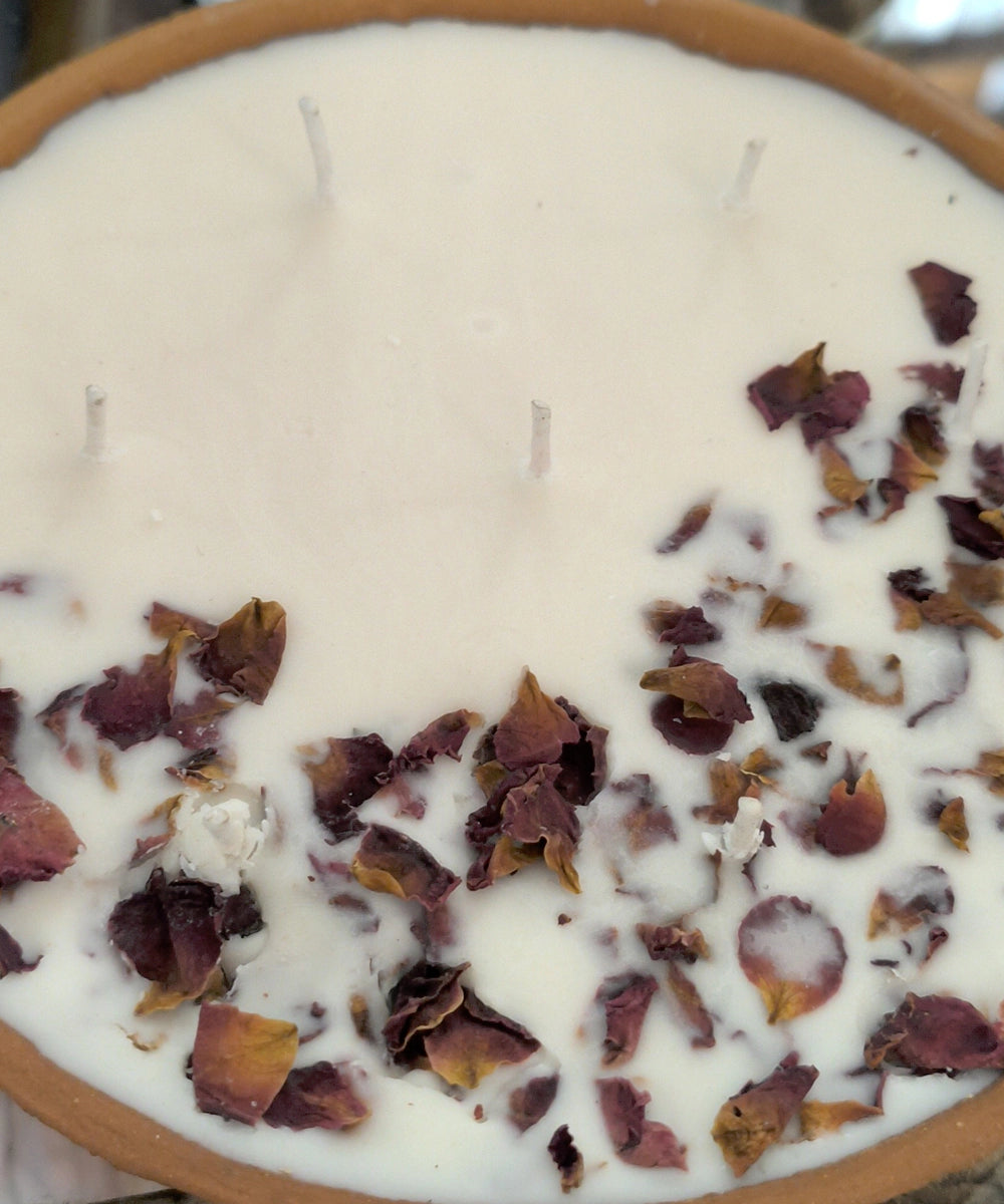 Jasmine Terracotta Plate Soy Wax Candle | 25 Burning Hours