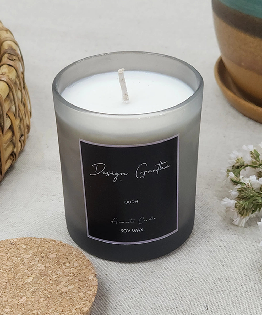 Oudh Soy Wax Candle (175 gms with 24 hrs burning time)