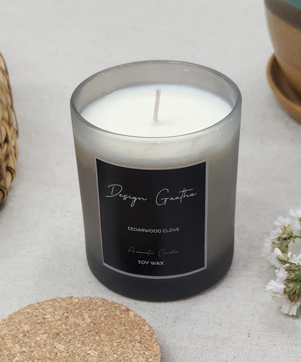 Cedarwood Clove Soy Wax Candle (175 gms with 24 hrs burning time)