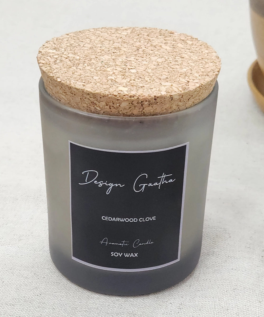 Cedarwood Clove Soy Wax Candle (175 gms with 24 hrs burning time)