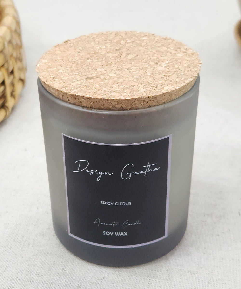 Spicy Citrus Soy Wax Candle (175 gms with 24 hrs burning time)