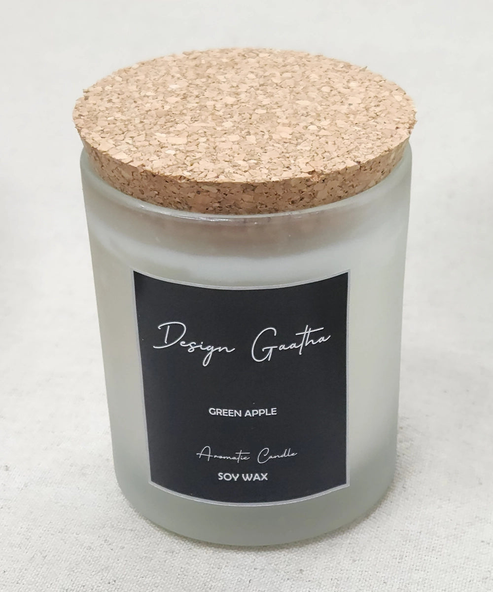 Green Apple Soy Wax Candle (175 gms with 24 hrs burning time)