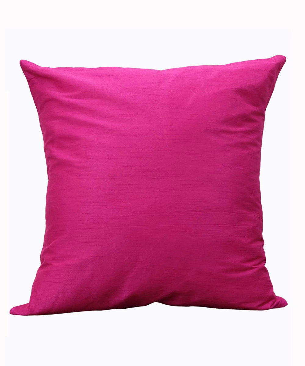 Solid Fuchsia Poly Dupion Cushion Cover 20"x20"