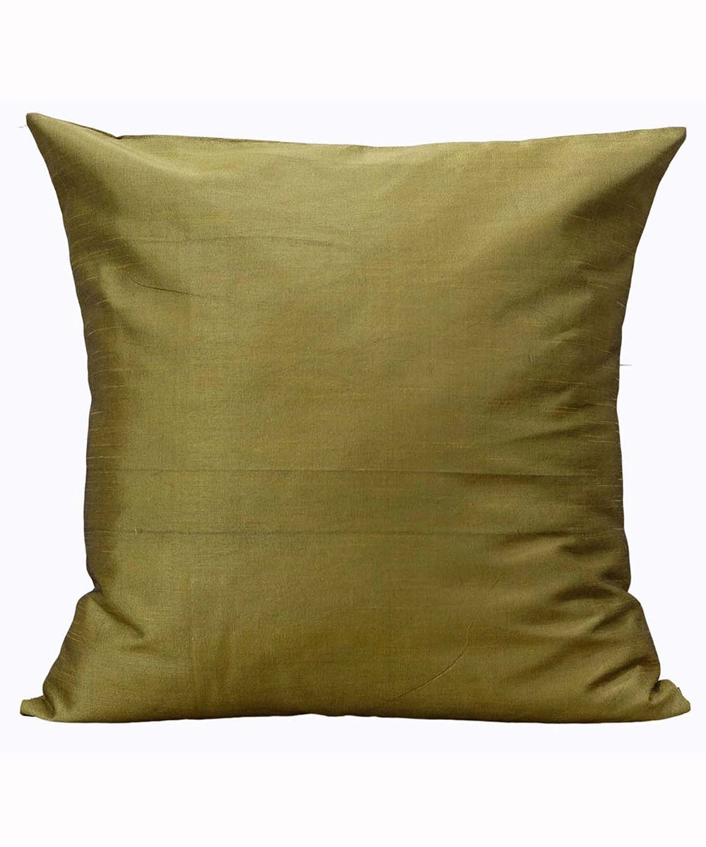 Solid Olive Poly Dupion Cushion Cover 20"x20"