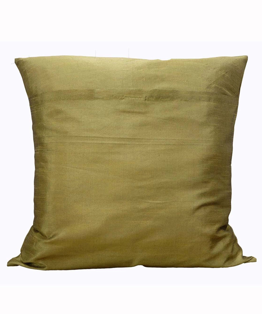 Solid Olive Poly Dupion Cushion Cover 20"x20"