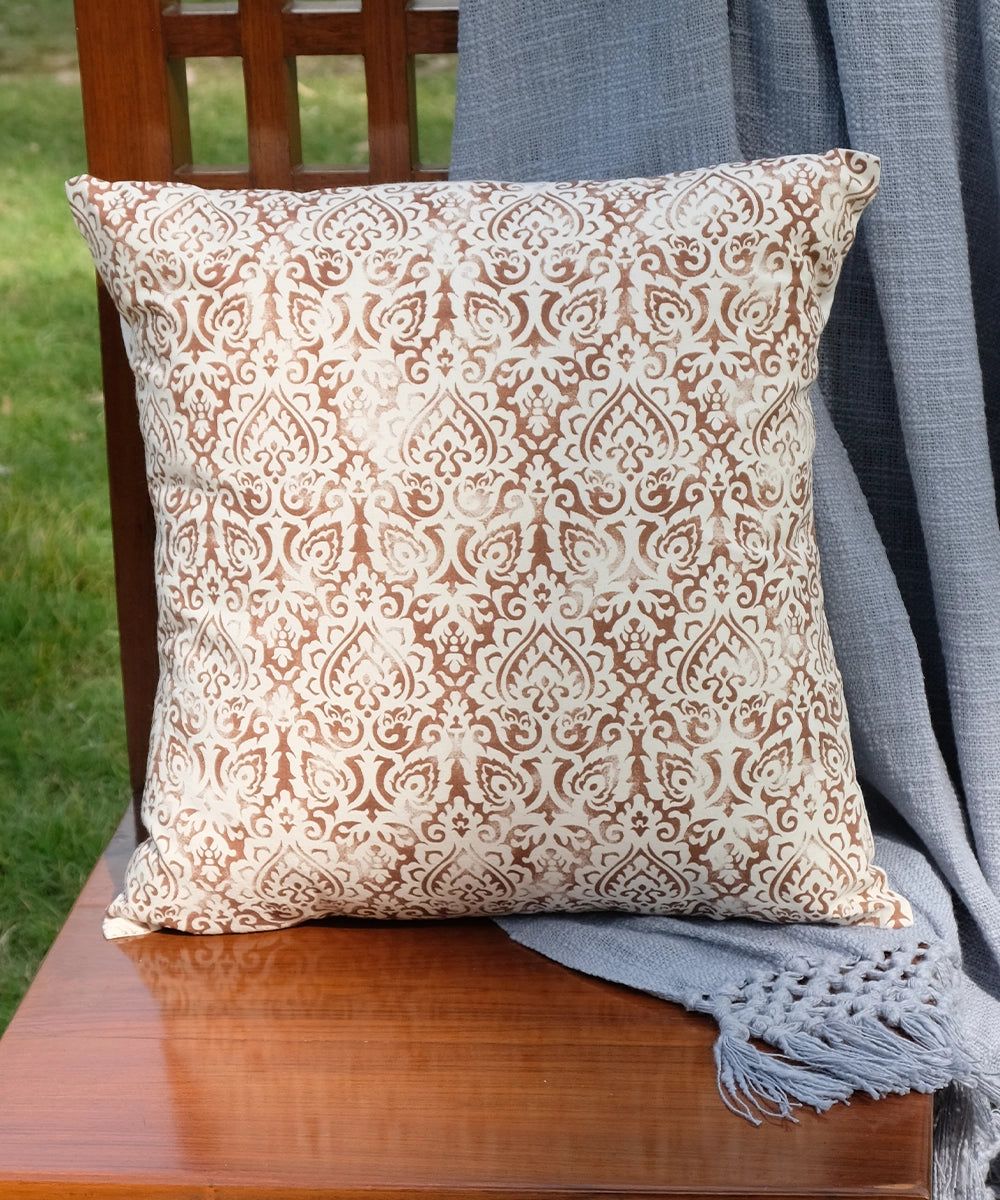Cream Distress Ornamental Cotton Cushion Cover (18"x18")