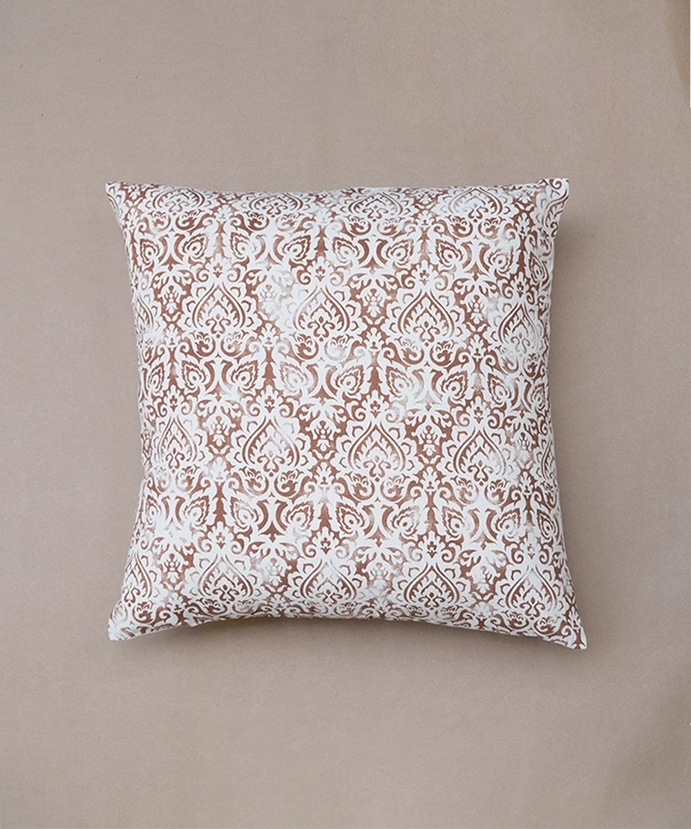 Cream Distress Ornamental Cotton Cushion Cover (16"x16")