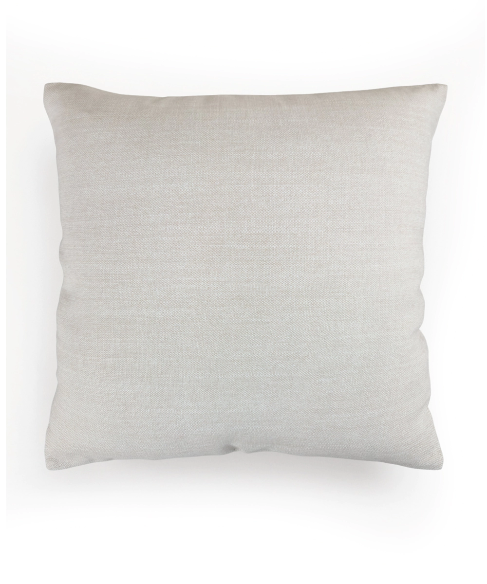 Light Beige Rajwarah Hand Embroidered Cushion Cover (16x16 Inches)