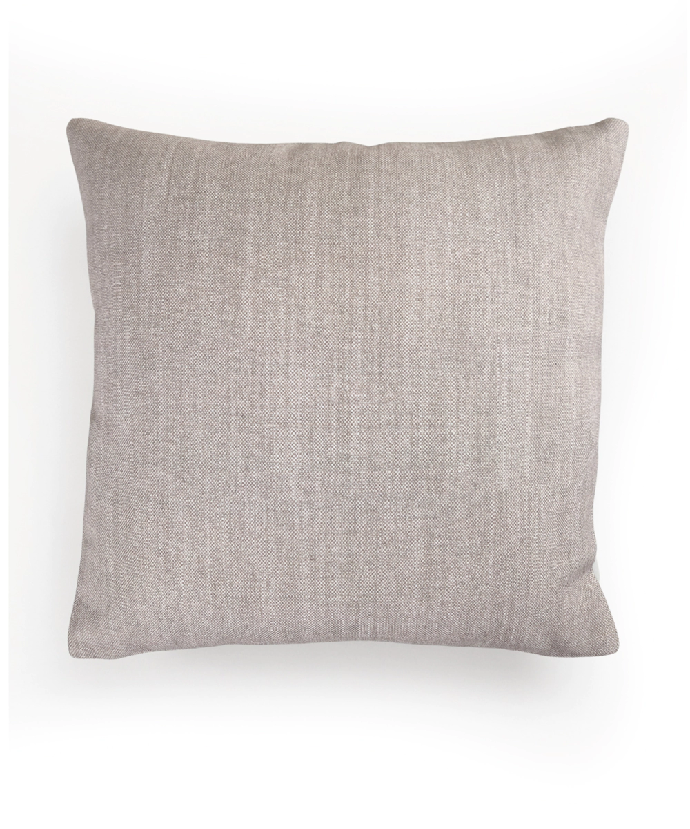 Light Brown Paisley Hand Embroidered Cushion Cover (16 x 16 Inches)