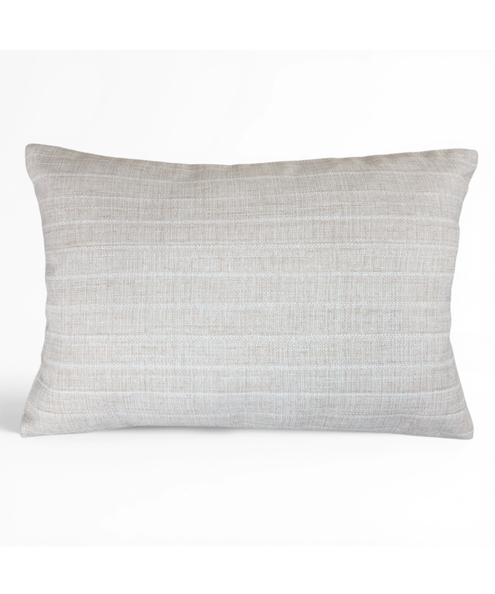 Light Beige & Brown Floral Whisper Hand Embroidered Cushion Cover (12x18 Inches)