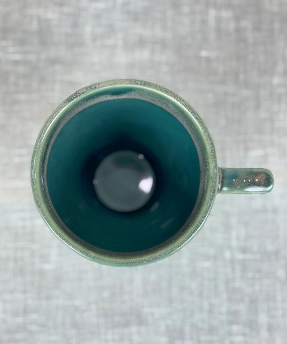 Gift Box Set of 2 Green Streak Ceramic Coffee Mug (240ml)