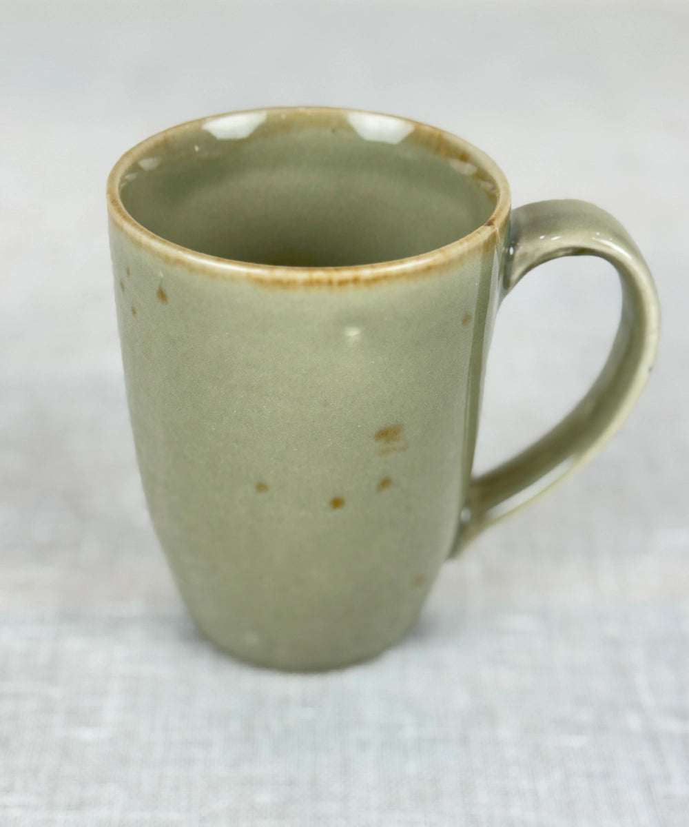 Gift Box Set of 2 Greenish Grey with Amber Tints Ceramic Coffee Mug (300 ml)