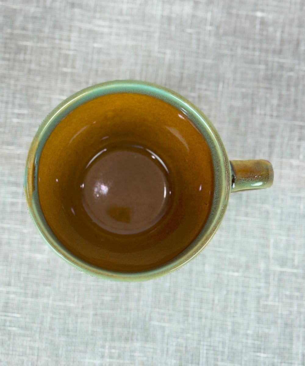 Gift Box Set of 2 pcs Amber & Turq Circular Line Ceramic Cup (180 ml)