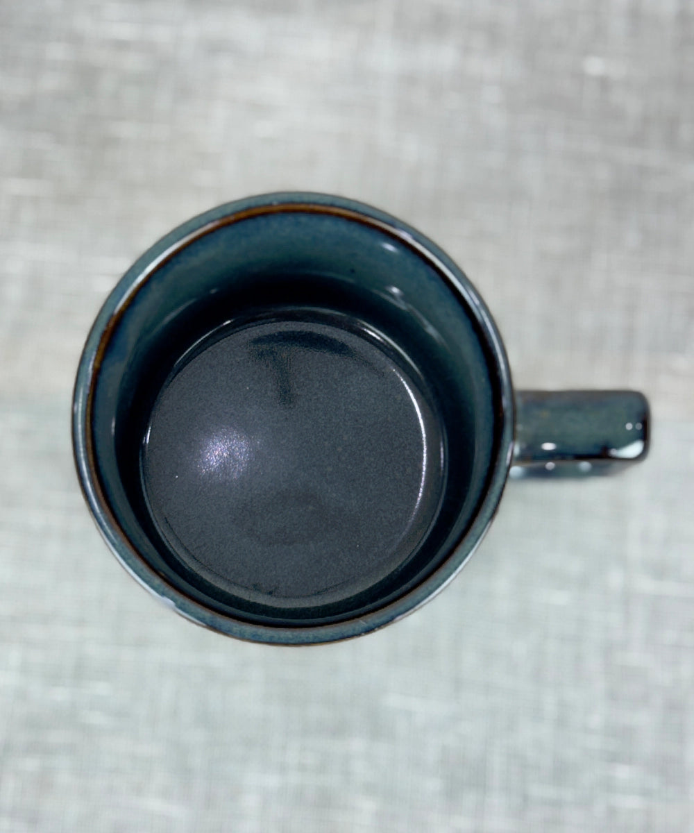 Gift Box Set of 2 Ocean Blue Stackable Ceramic Coffee Mug (300 ml)