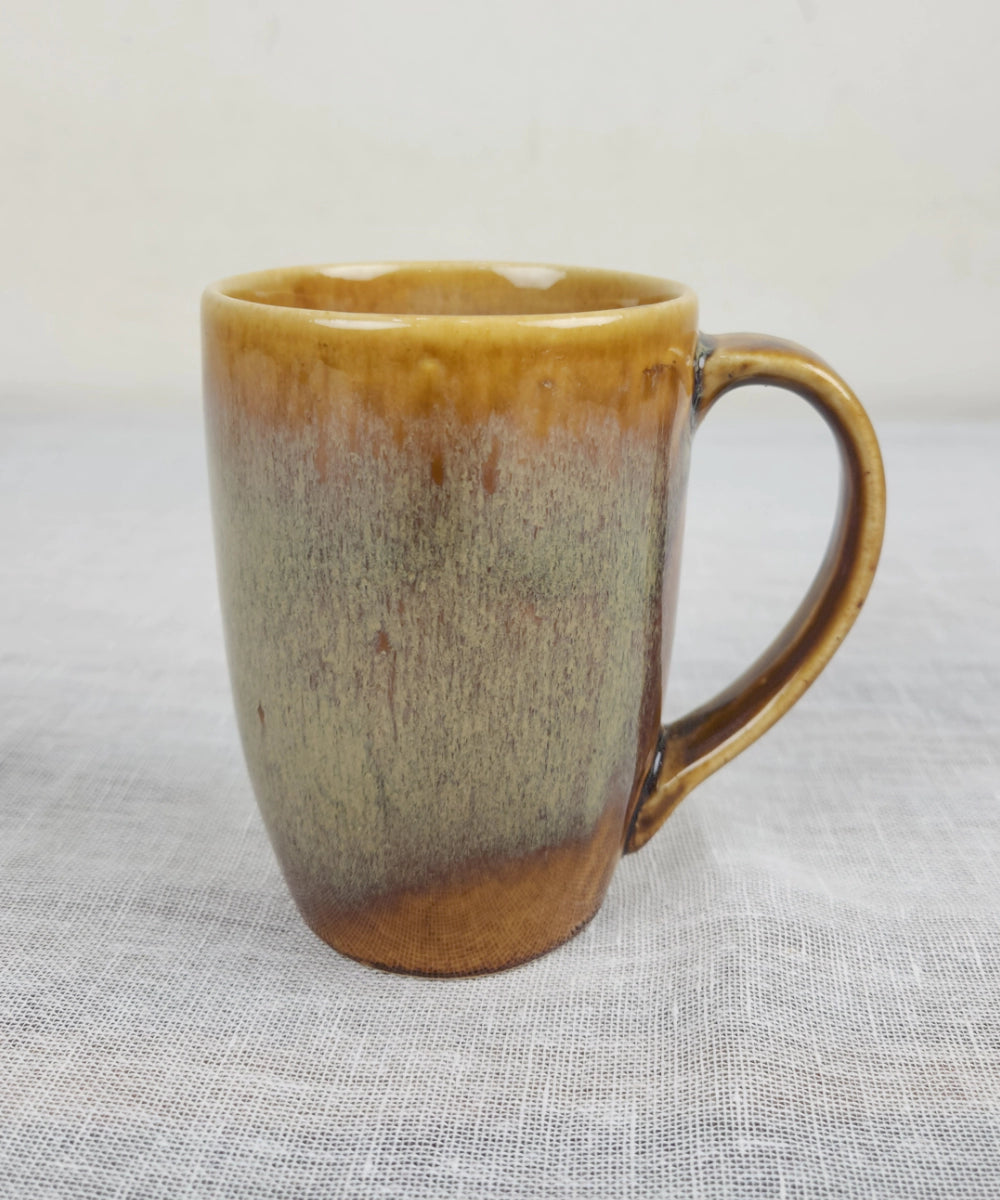 Set of 4 Brown Ceramic Cofee Mug (330 ml)