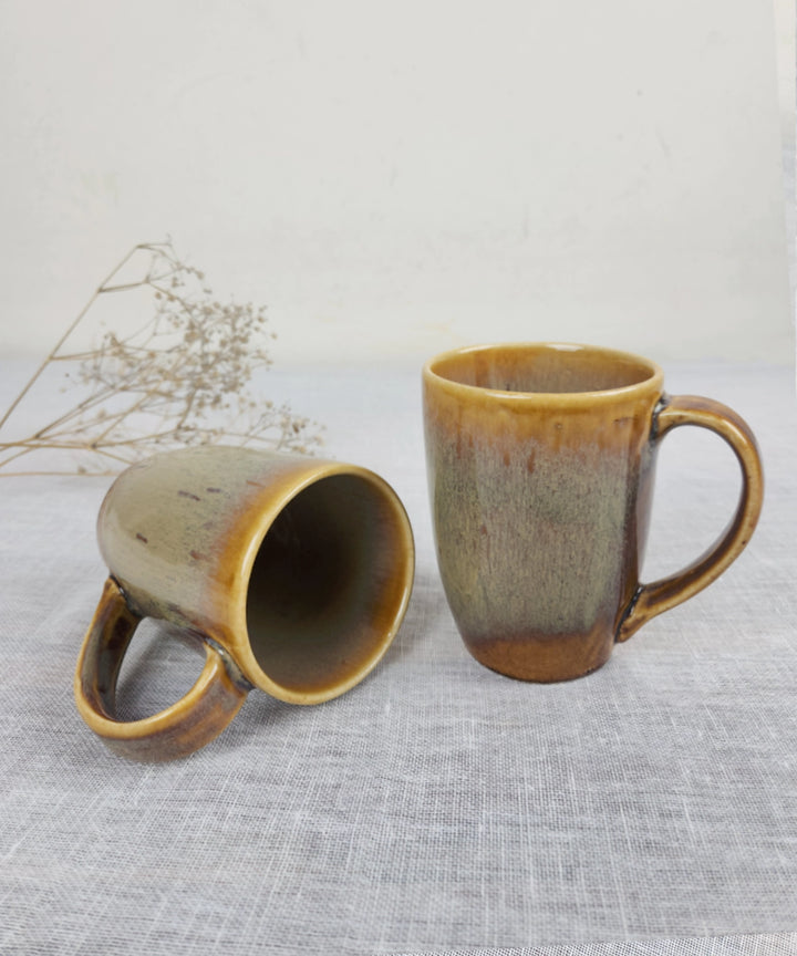 Gift Box Set of 2 Brown Ceramic Coffee Mugs (330ml)